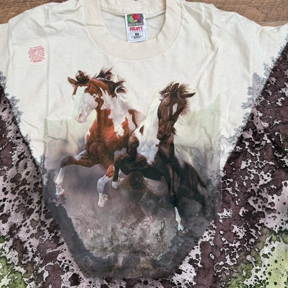 Vintage Tye-Dye Horse Graphic Tee Medium NWT - Picture 2 of 9